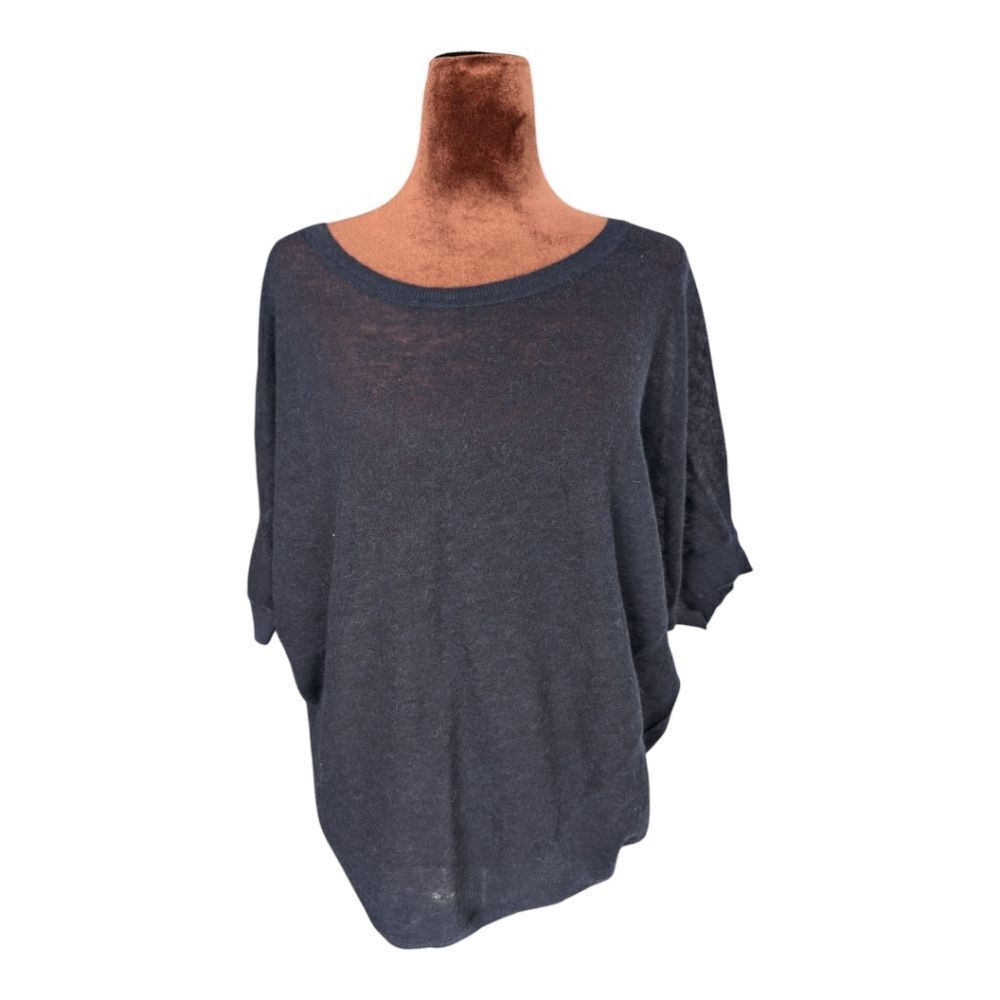 Vince lightweight slouchy  silk Alpaca oversized short sleeve sweater Small
